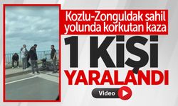Kozlu'da korkutan kaza: Otomobil ile motosiklet çarpıştı!