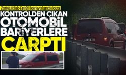 Elmacı Rampası'nda otomobil bariyerlere çarparak durabildi