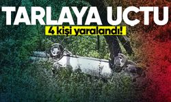Otomobil tarlaya uçtu: 4 kişi yaralandı!