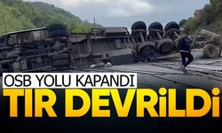 Ereğli OSB Yolunda Tır Devrildi