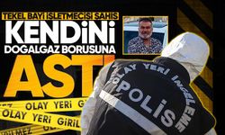 Tekel bayi işletmecisi şahıs kendini doğalgaz borusuna astı