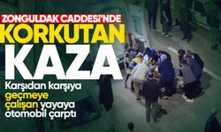 Zonguldak Caddesi'nde korkutan kaza: Yayaya otomobil çarptı!