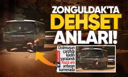 Zonguldak'ta dehşet anları: Dolmuşun çarptığı kadın yaralandı!