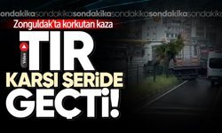 Zonguldak'ta korkutan kaza: Tır karşı şeride geçti!