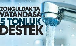 Zonguldak'ta vatandaşa 5 tonluk su desteği