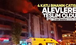 Çaycuma’da 4 katlı binanın çatısı alevlere teslim oldu