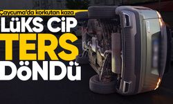 Çaycuma'da korkutan kaza: Lüks cip ters döndü!