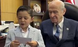 Devlet Bahçeli'yle bir araya gelen ilkokul öğrencisi uludu