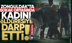 Zonguldak’ta dehş*t anları: Kadını sokak ortasında darp etti!