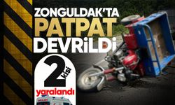 Köyde patpat devrildi: 2 kişi yaralandı!