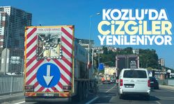 Kozlu sahil yolunda trafik güvenliği için çizgiler yenileniyor