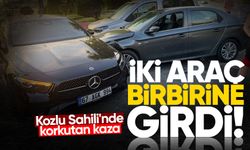 Kozlu Sahili'nde korkutan kaza: İki araç birbirine girdi!