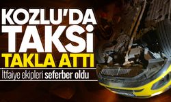 Kozlu'da taksi takla attı! İtfaiye ekipleri seferber oldu