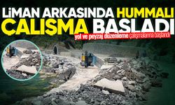 Liman arkasında yol ve peyzaj düzenleme çalışmalarına başlandı