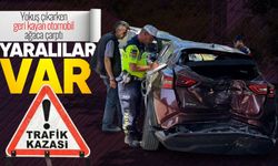 Yokuş çıkarken geri kayan otomobil ağaca çarptı: 3 kişi yaralandı!