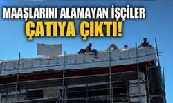 Zonguldak'ta tıp fakültesi hastanesi inşaatında çalışan işçiler çatıya çıkarak eylem yaptı