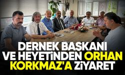Dernek başkanı ve heyetinden Orhan Korkmaz'a ziyaret