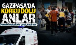 Gazipaşa'da korku dolu anlar: Otomobil motosiklete çarptı, yaralı var!