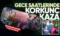 Gece saatlerinde korkunç kaza: Şarampole uçtular, 4 yaralı