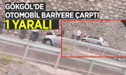 Gökgöl'de otomobil bariyerlere çarptı: 1 yaralı