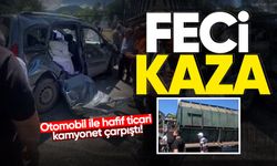 Hemzemin geçitte feci kaza: Otomobil ile hafif ticari kamyonet çarpıştı!
