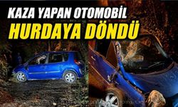 Kozlu'da hurdaya dönen otomobilden yaralanmadan kurtuldu