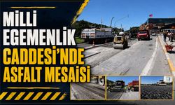 Milli Egemenlik Caddesi'nde asfalt mesaisi