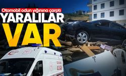 Otomobil odun yığınına çarptı: 6 kişi yaralandı