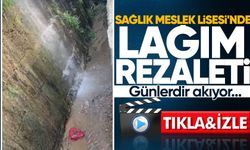 Sağlık Meslek Lisesi'nin dibinde lağım rezaleti! Günlerdir akıyor...