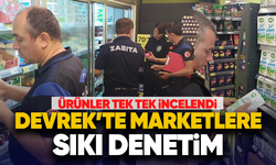 Ürünler tek tek incelendi Devrek'te marketlere sıkı denetim