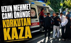 Uzun Mehmet Camii önünde korkutan kaza