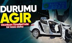 Uzunkum Tünelleri'nde bir kaza daha: Otomobil sürücüsü ağır yaralandı