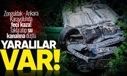 Zonguldak - Ankara Karayolu'nda feci kaza: Takla atıp su kanalına düştü
