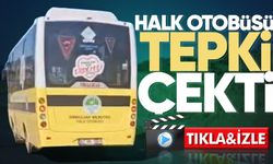 Zonguldak'ta motosiklet sürücüsünden halk otobüsüne tepki