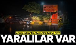 Zonguldak'ta otomobil takla attı! Yaralılar var...