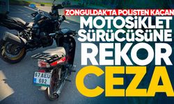 Zonguldak'ta polisten kaçan motosiklet sürücüsüne rekor ceza