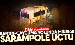 Bartın-Çaycuma yolunda minibüs şarampole uçtu: 11 kişi yaralandı