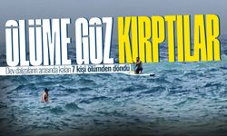 Dev dalgaların arasında kalan 7 kişi ölümden döndü