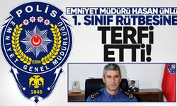 Emniyet Müdürü Hasan Ünlü 1. sınıf rütbesine terfi etti