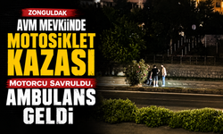 Avm mevkiinde korkutan kaza: Motosiklet sürücüsü savruldu!