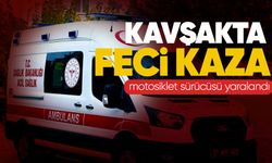 Kavşakta feci kaza: Motosiklet sürücüsü yaralandı