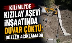 Kilimli’de Kızılay aşevi inşaatında duvar çöktü: Gözler açıklamada