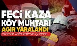 Feci kaza: Köy muhtarı ağır yaralandı