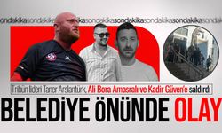 Belediye önünde olay: Tribün lideri Taner Arslantürk, Ali Bora Amasralı ve Kadir Güven'e saldırdı