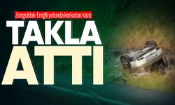 Zonguldak-Ereğli yolunda otomobil takla attı