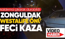 Zonguldak Westalife önü feci kaza: Kaldırıma çıkarak durabildi