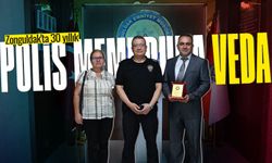 Zonguldak'ta 30 yıllık polis memuruna veda