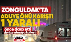 Zonguldak Adliyesi önünde ortalık karıştı: 1 yaralı