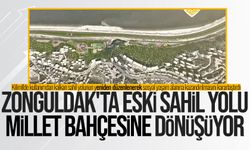 Zonguldak'ta eski sahil yolu millet bahçesine dönüşüyor