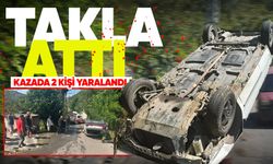 Zonguldak’ta feci kaza: Otomobil takla attı 2 kişi yaralandı